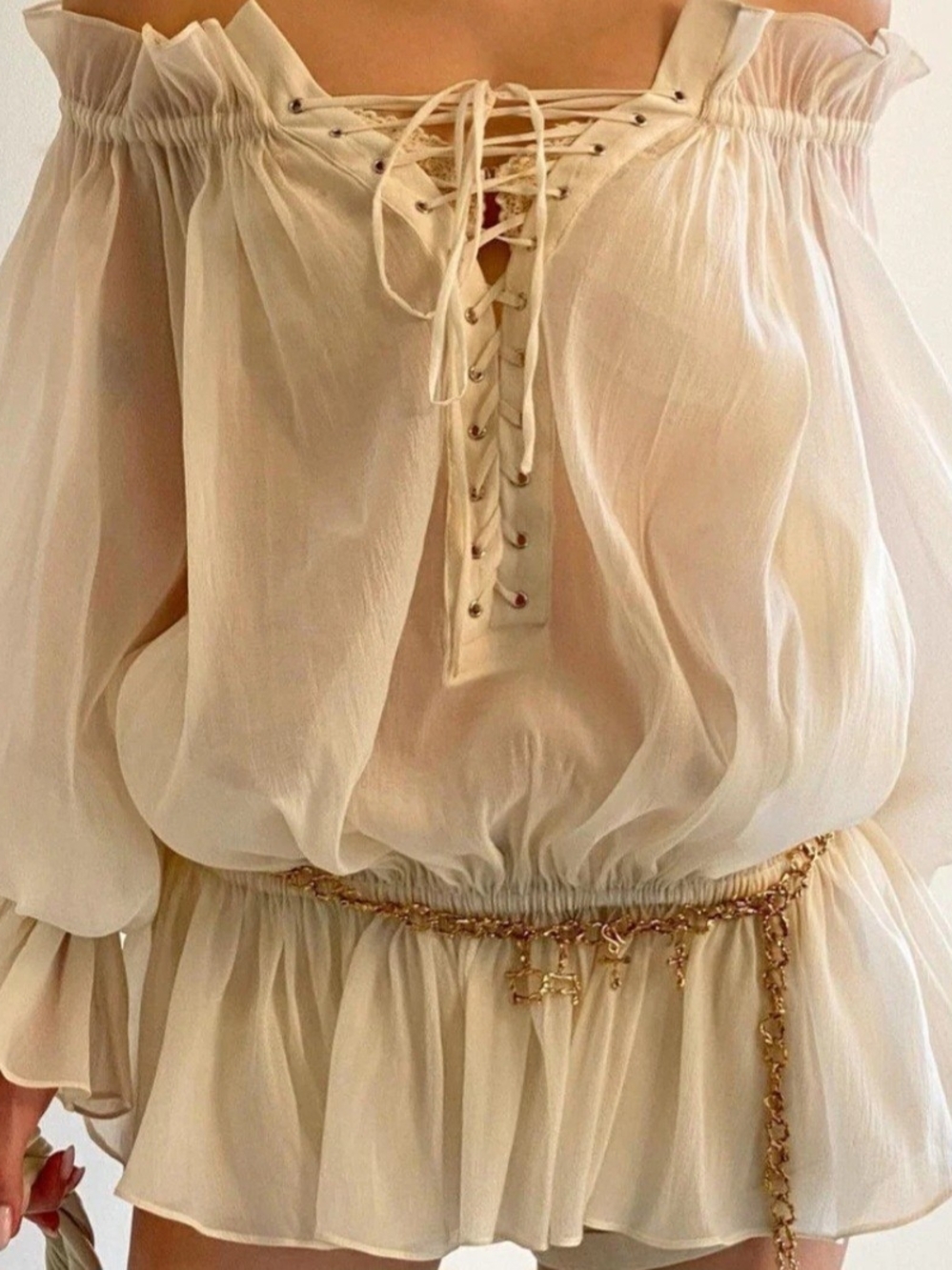 zimmermann inspired romantic lace-up mini dress | london boutique piece